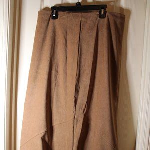 Brown Suede Whitestag Long Skirt